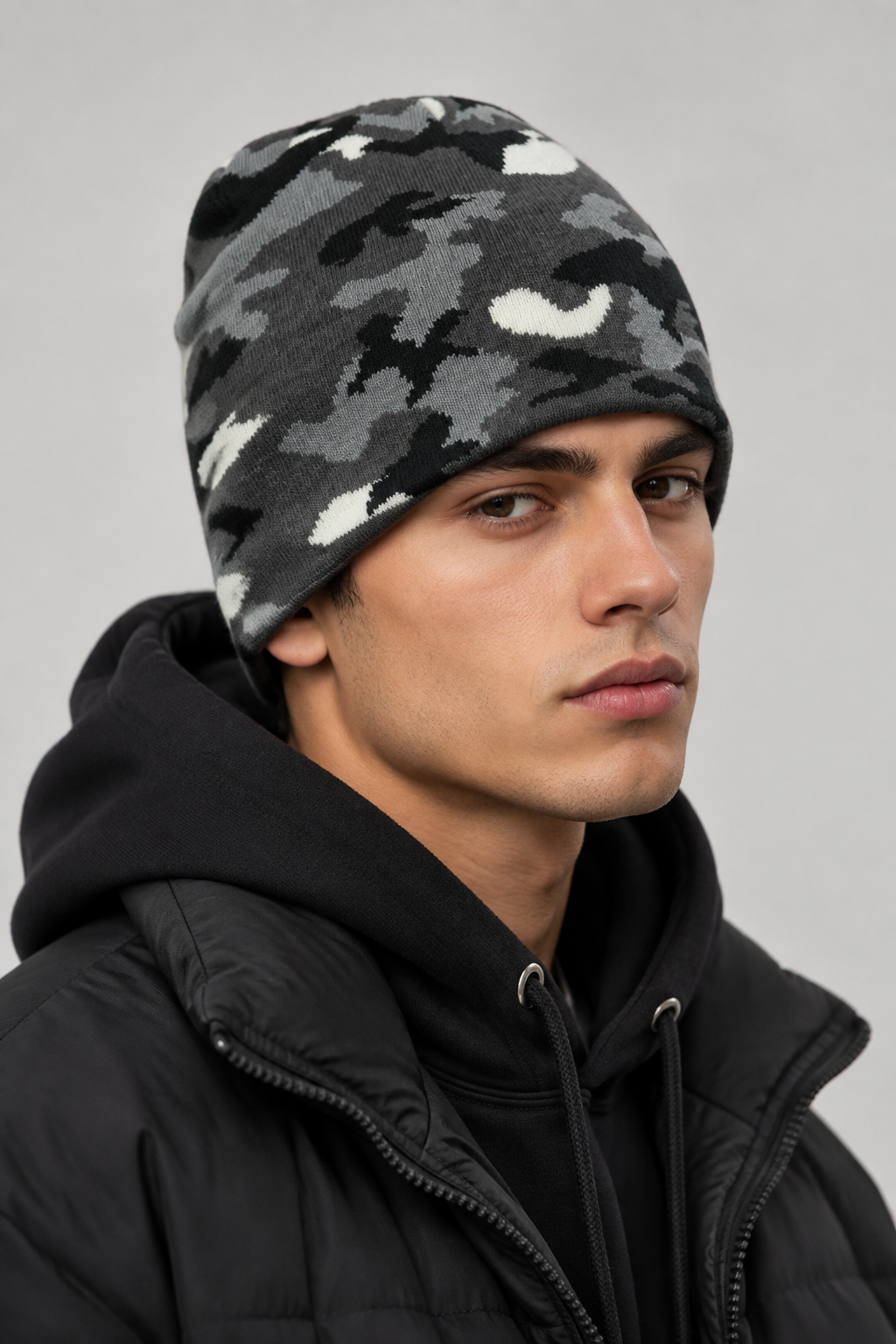 Dober Camouflage Jacquard Acrylic Beanie for Men