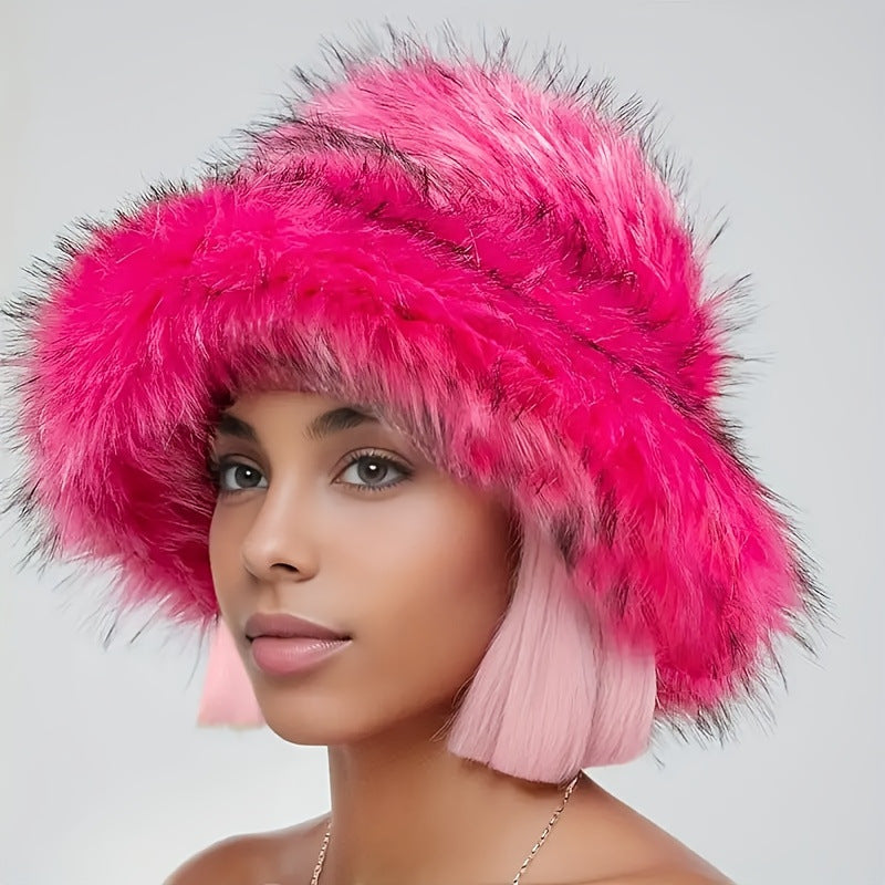 Carrington Faux Fur Plush Fisherman Hat
