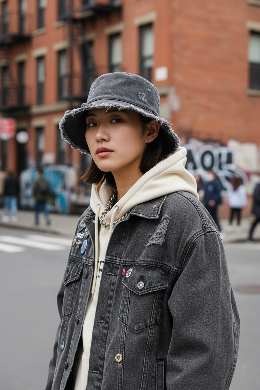 Simpson Denim Bucket Hat – Cotton UV Protection