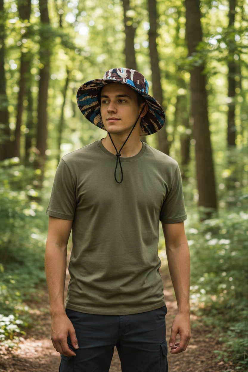 Timmons Camouflage Polyester Bucket Hat, Free Size 58cm