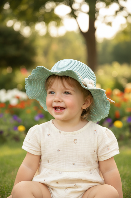 Kehlani Girls Straw Sun Hat with Matching Bag