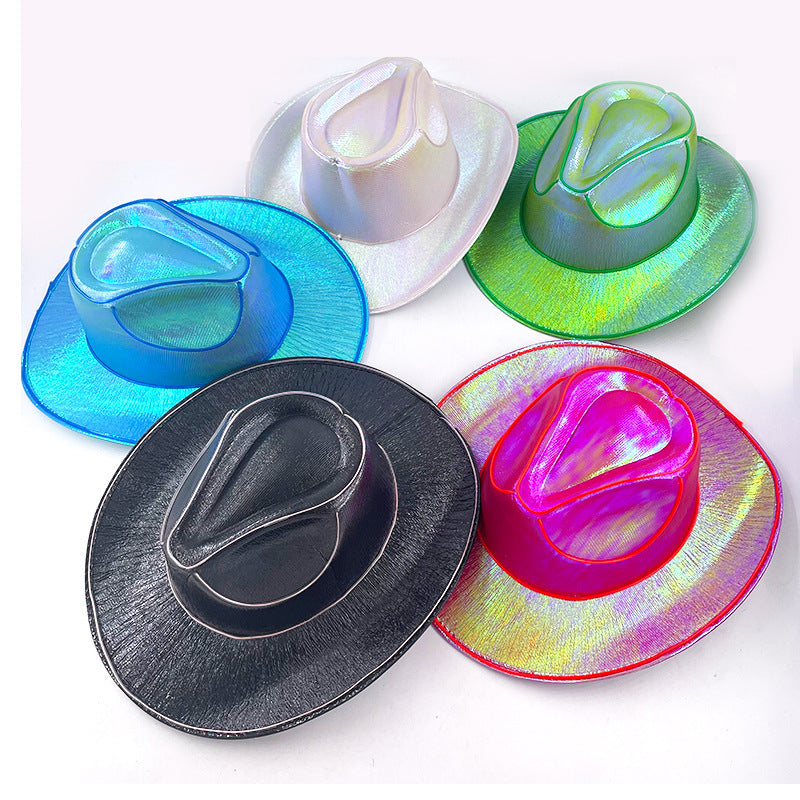 TheCapSpot - Halloween Carnival Party LED Wireless Fluorescent Colorful Cowboy Flashing Hat